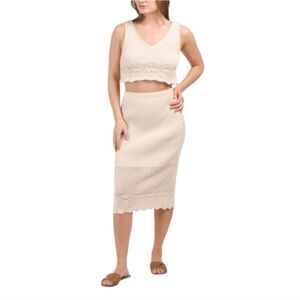 House Of Harlow 1960 Two-Piece Crocheted Skirt‎ Set M